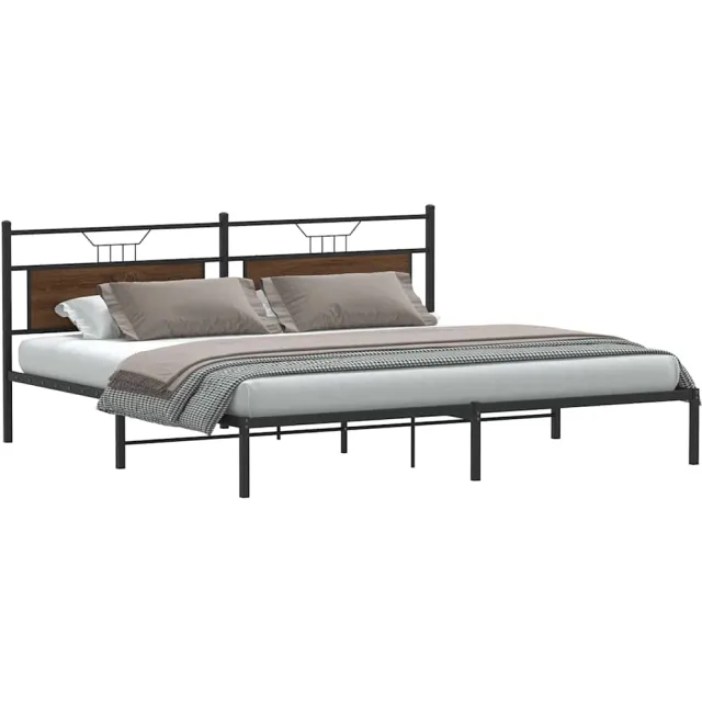 vidaXL Bedframe zonder matras 193x203 cm spaanplaat bruin eikenkleurig