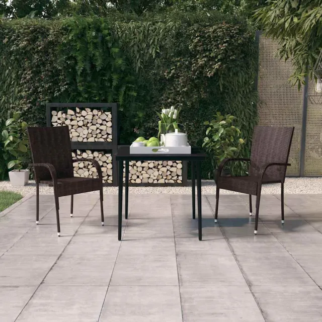 vidaXL 3-delige Tuinset bruin en zwart, foto 2