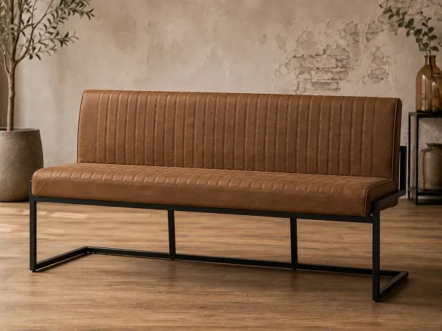 The Seats Eetkamerbank Belgie - 155 cm - Micro Leder - Cognac