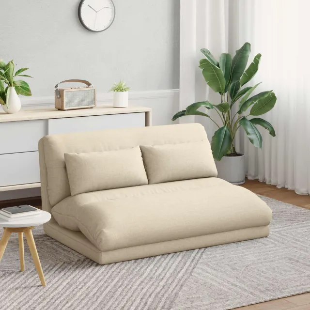 vidaXL Verstelbare vlo stoelen Crèmekleurig Stof, foto 2