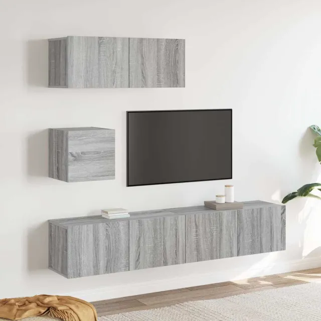 vidaXL 4-delige Tv-meubelset bewerkt hout grijs sonoma eikenkleurig, foto 2
