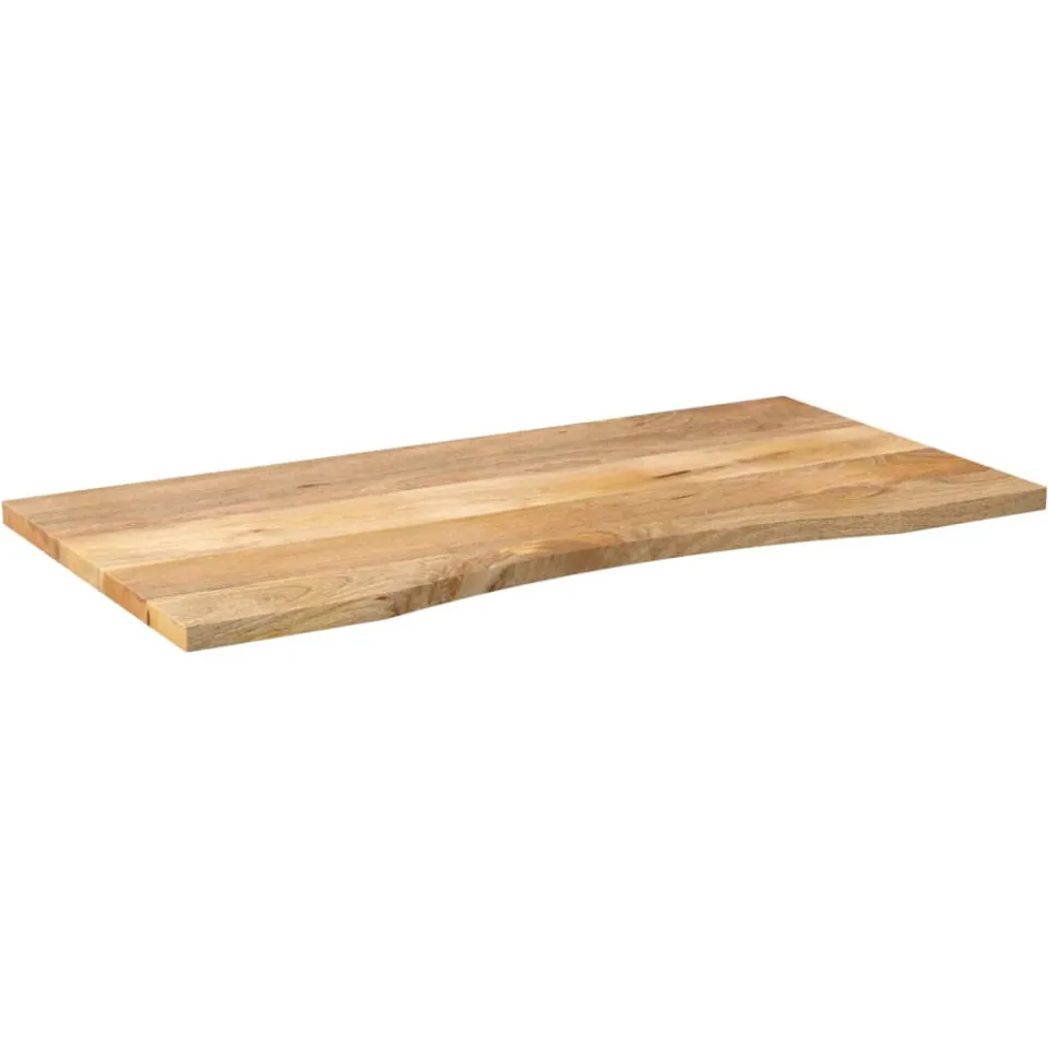 vidaXL Bureaublad met ronding 110x50x2,5 cm massief ruw mangohout Bruin
