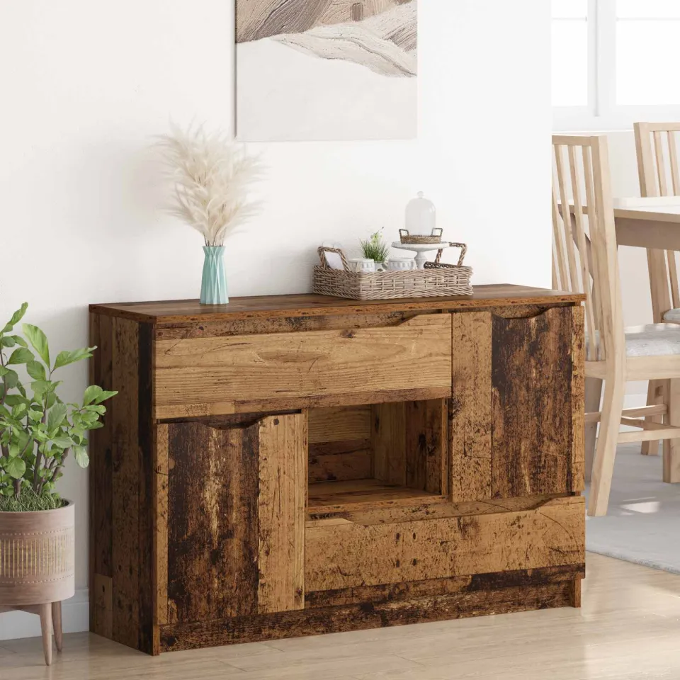 vidaXL Dressoir Oud Hout 100 x 30 x 65,6 Bewerkt hout bruin, foto 4