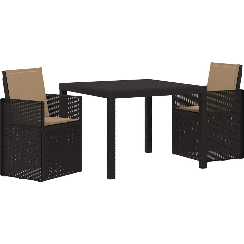 vidaXL Tuin eettafelset 3 st Antracietkleurig en taupe PP Anthraciet