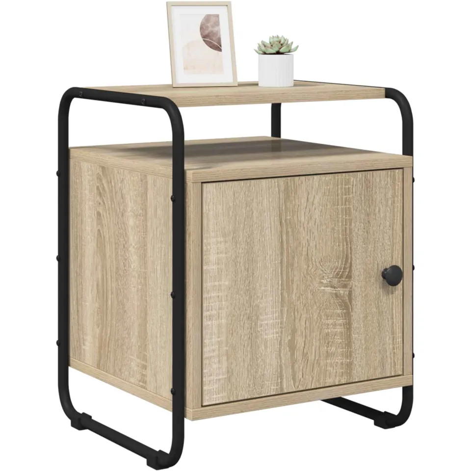 vidaXL Nachtkastje Sonoma Eiken 40 x 39.5 x 50 cm Bewerkt hout Bruin