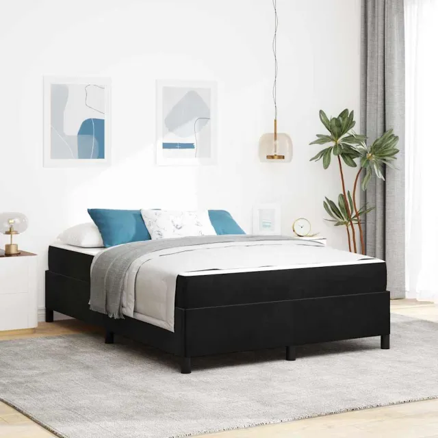 vidaXL Bedframe Zwart 140 x 190 cm Stof