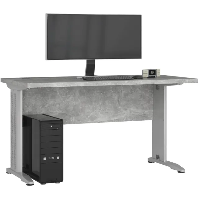 Akord Bureau BM-135 / Computerbureau / Computer Tafel / Vrijstaand Bureautafel met Metalen Poten / Beton Grijs / 135 x 76 x 60 cm