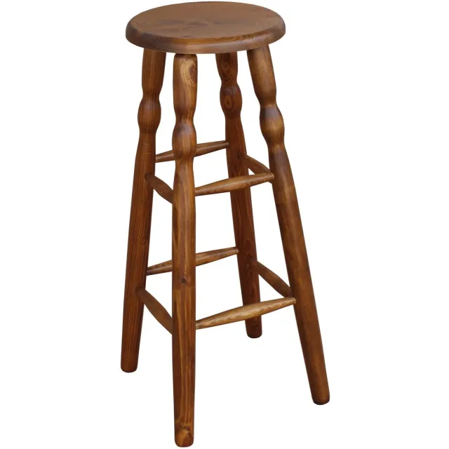 Metdrew Houten Bar Kruk 80cm Hoog, Rustiek Eiken Kleur