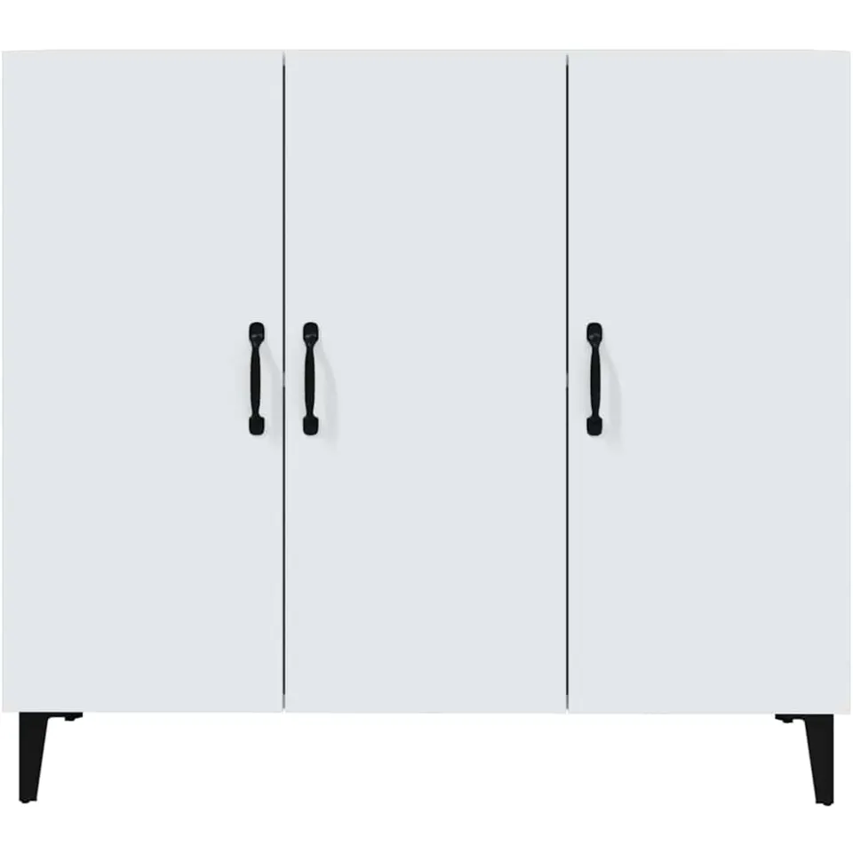 vidaXL Dressoir 90x34x80 cm bewerkt hout wit, foto 4