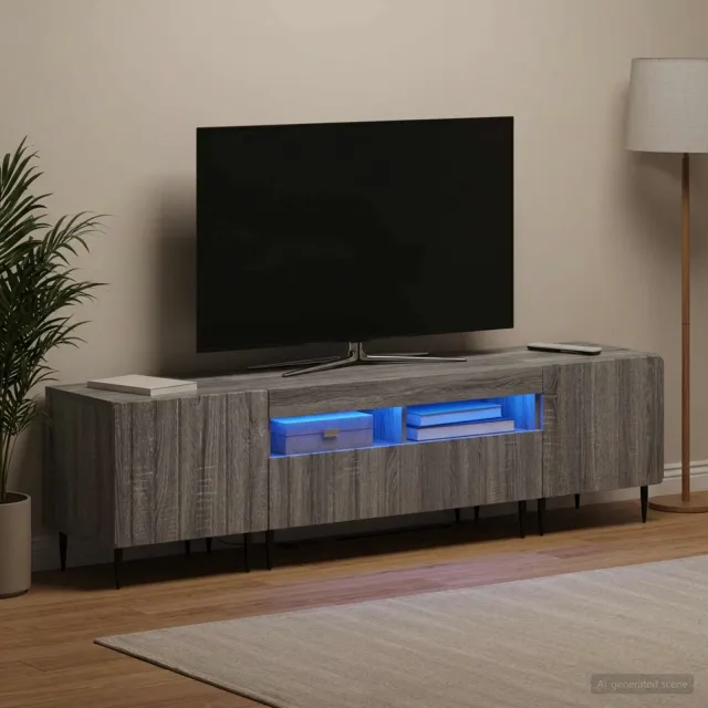 vidaXL 3-delige LED TV-kast ZWOLLE Grijs Sonoma Bewerkt hout