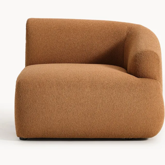 Westwing Collection Bouclé hoekmodule Sofia lichtbruin