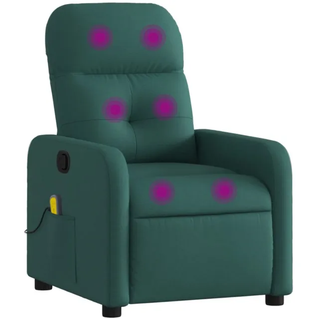 vidaXL Massagestoel - met - donkergroene - stof