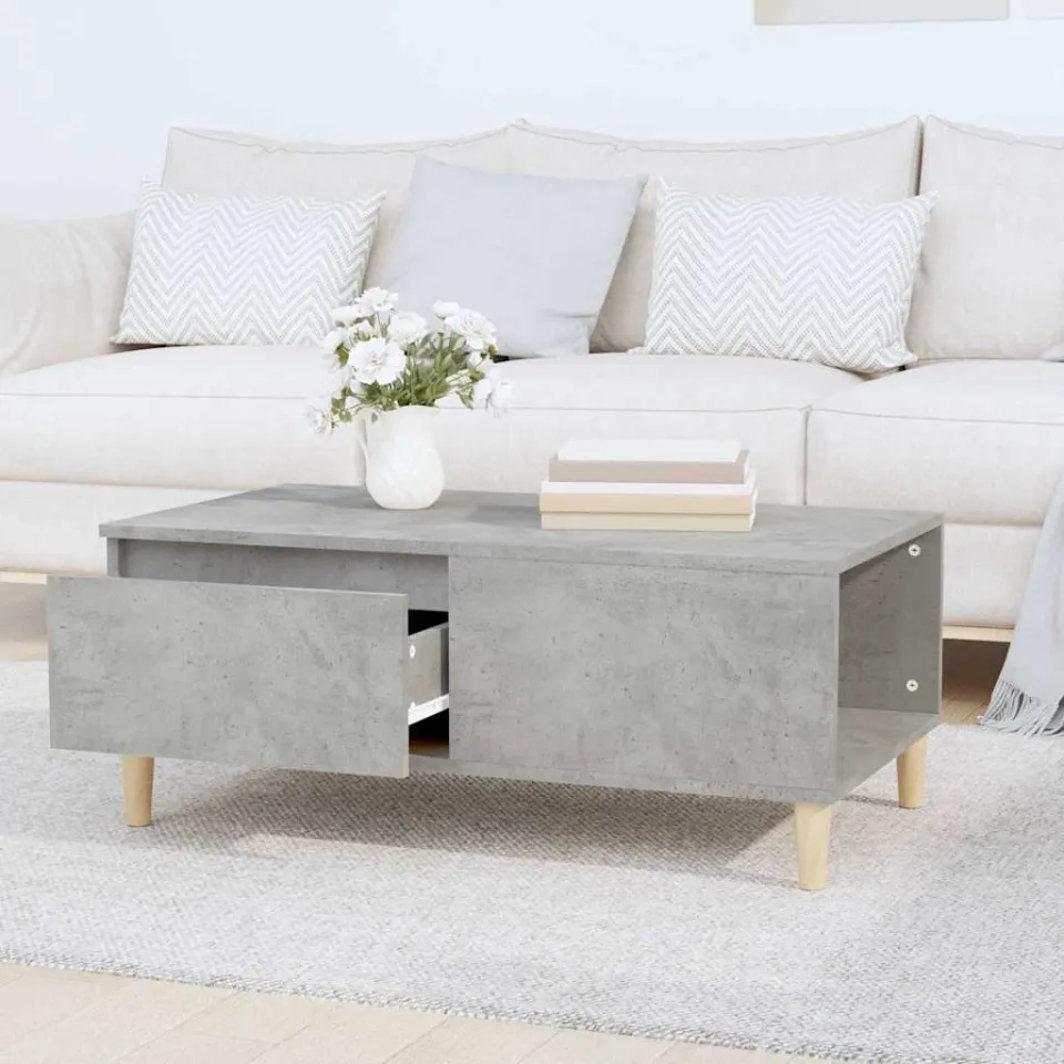 vidaXL Salontafel 90x50x36,5 cm bewerkt hout betongrijs grijs, foto 3