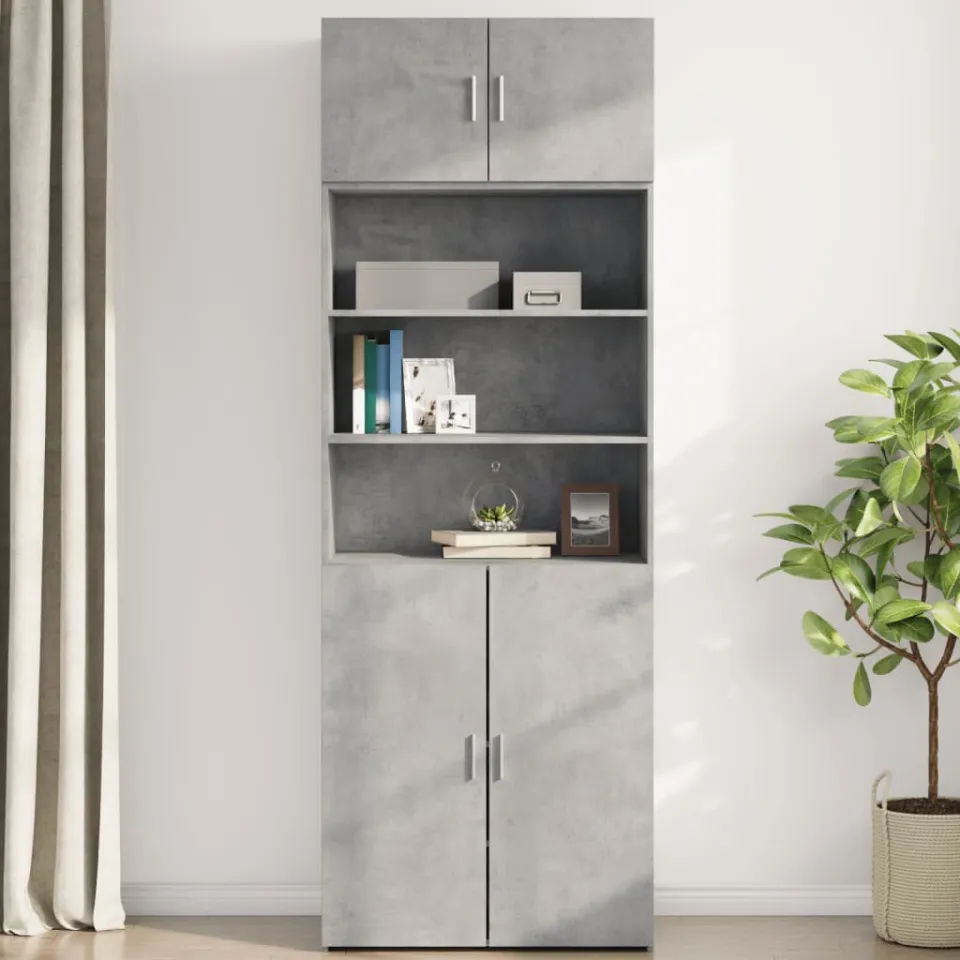 vidaXL Wandkast 80x42,5x40 cm bewerkt hout betongrijs grijs, foto 2