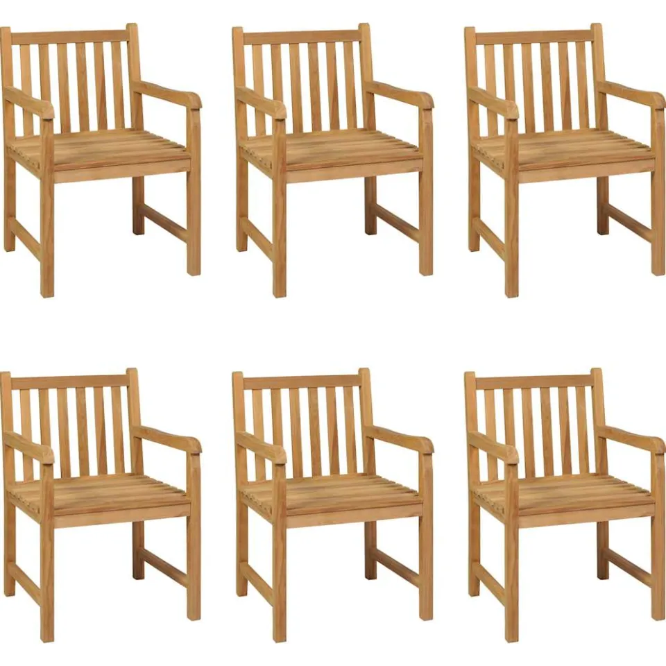 vidaXL 7-delige tuinset 180x90 cm massief teakhout Bruin