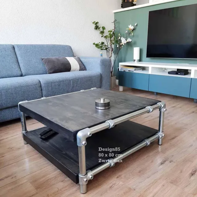 Design85 Salontafel - Steigerbuis - Steigerhout Salontafel zilvergrijs