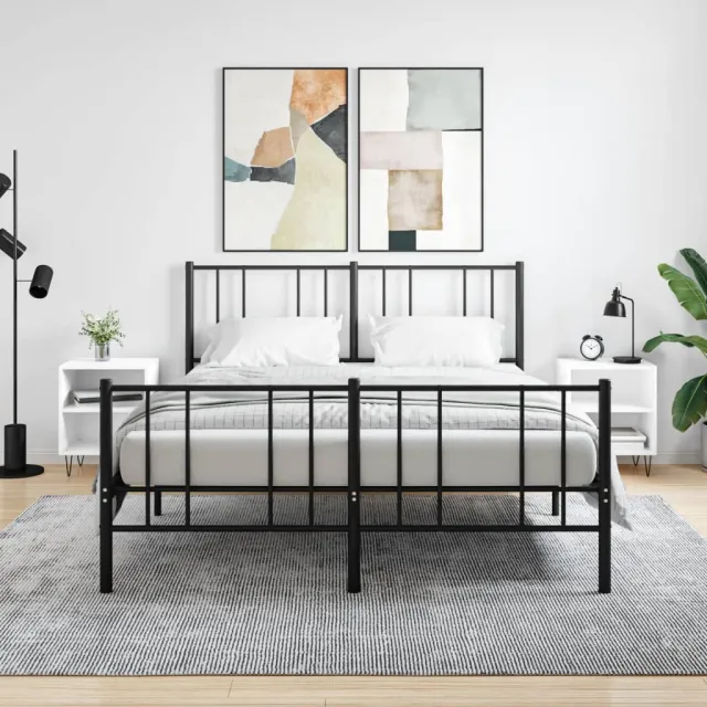 vidaXL Nachtkastjes 2 st 40x30x50 cm bewerkt hout wit, foto 2