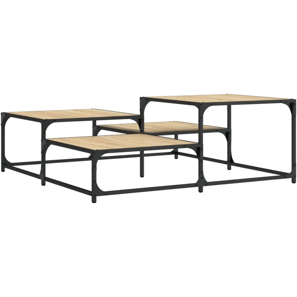 vidaXL Salontafel 107x107x40 cm bewerkt hout sonoma eikenkleurig, foto 4