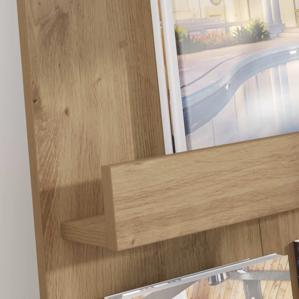 vidaXL Tijdschrift Rek Artisan Eiken 51 x 11 x 102 cm Bewerkt hout, foto 3