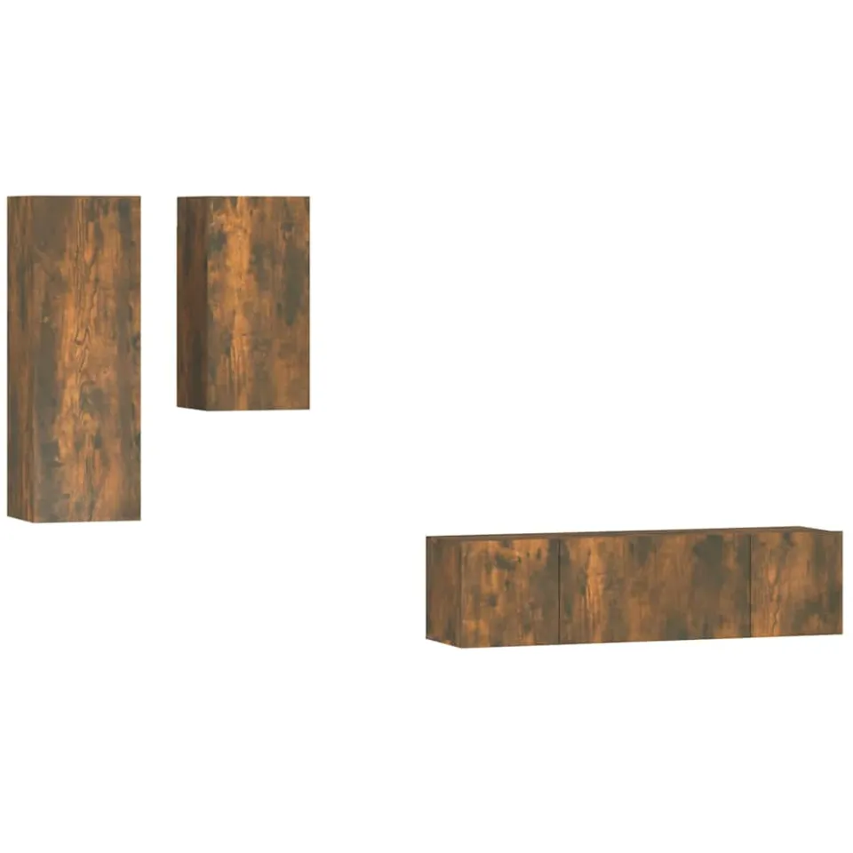 vidaXL 4-delige Tv-meubelset bewerkt hout gerookt eikenkleurig, foto 3
