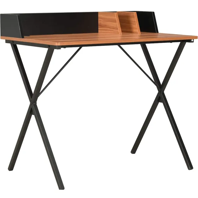 vidaXL Bureau 80x50x84 cm zwart en bruin