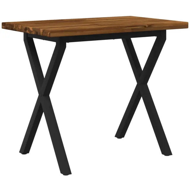 vidaXL Vierkante - Eettafel - 110 - x - 55 - x - 75 - cm - Massief - Acacia - Hout Naturel en Zwart