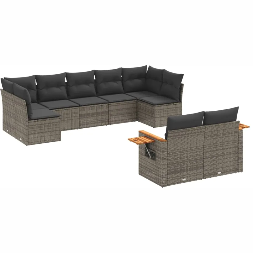 vidaXL Patio Sofa Set 9-zits Grey, foto 3