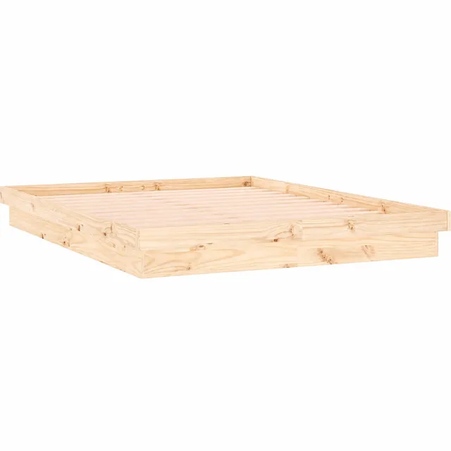 vidaXL Bedframe LED massief hout 160x200 cm Bruin