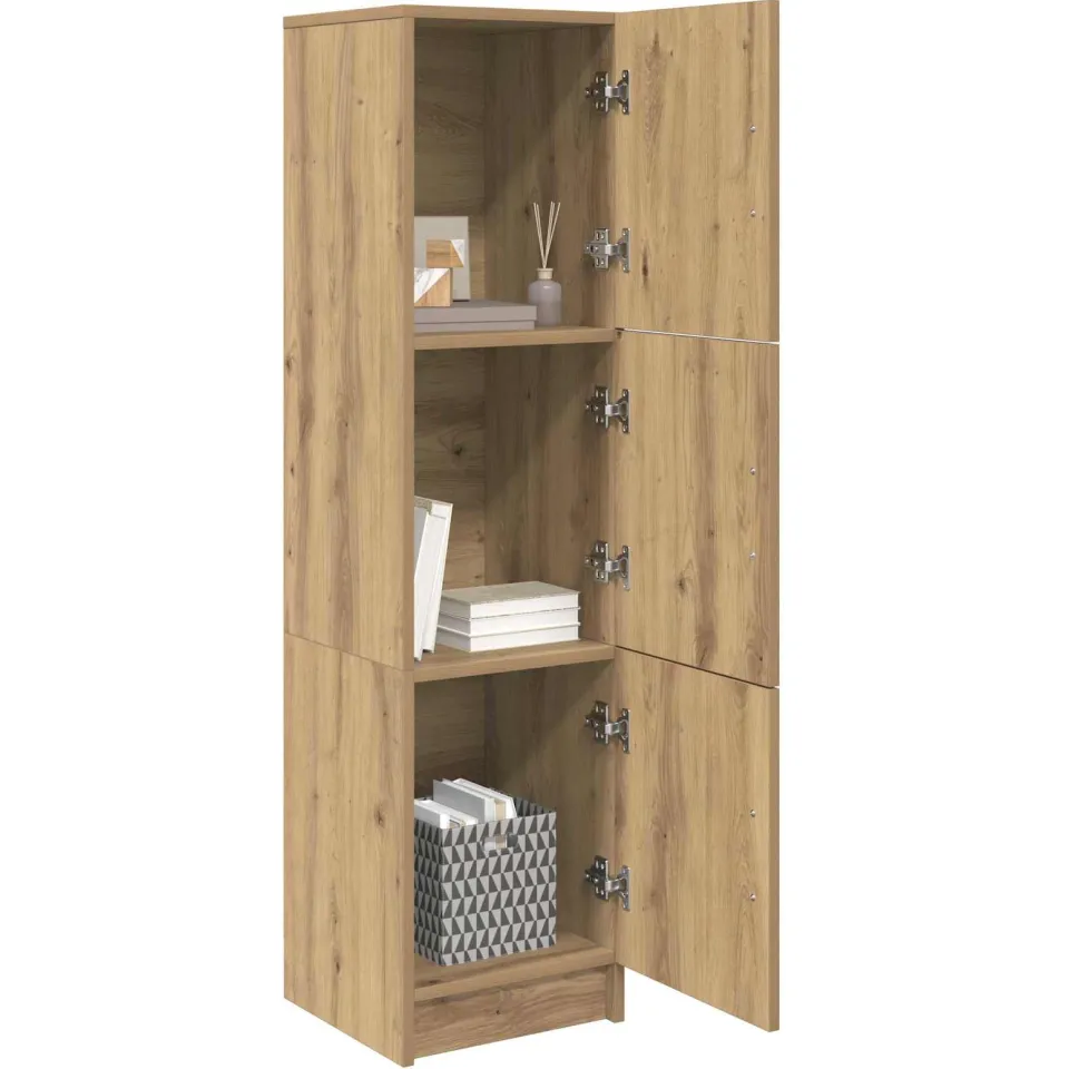 vidaXL Hoge kast Artisan Eiken 31.5 x 32 x 122.5 cm Bruin