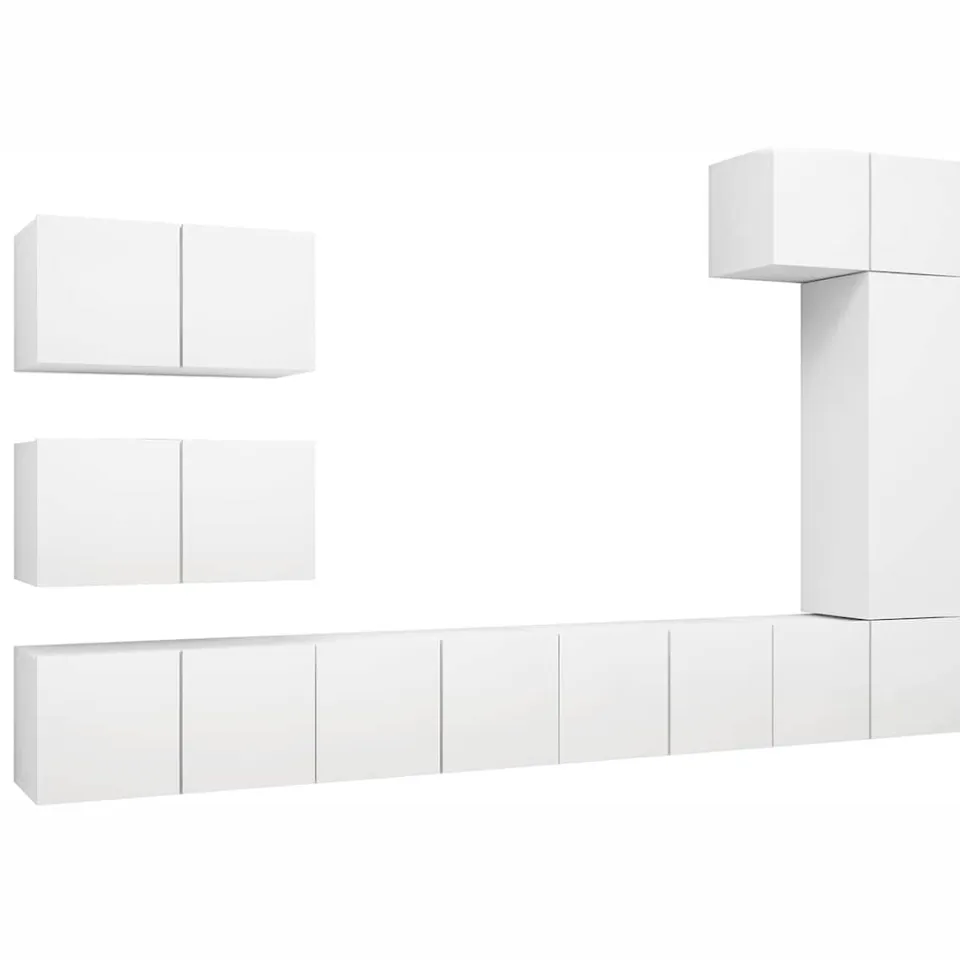 vidaXL 8-delige Tv-meubelset bewerkt hout wit, foto 3