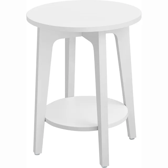 MAZAZU MIRA Home - Bijzettafel - Salontafel - Kleine Tafel - Tafel - Wit - 40x40x50