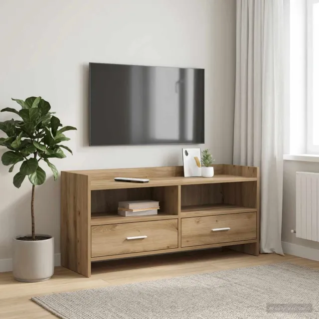 vidaXL TV-kast 100 x 33 x 47 cm Artisanaal eiken Bewerkt hout, foto 2