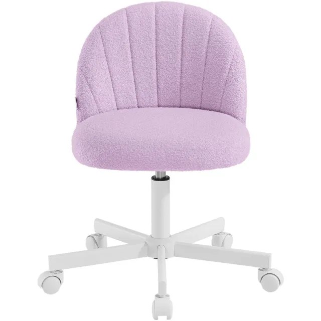 Songmics Make-upstoel - Bureaustoel - Teddyfleece oppervlak - Paars