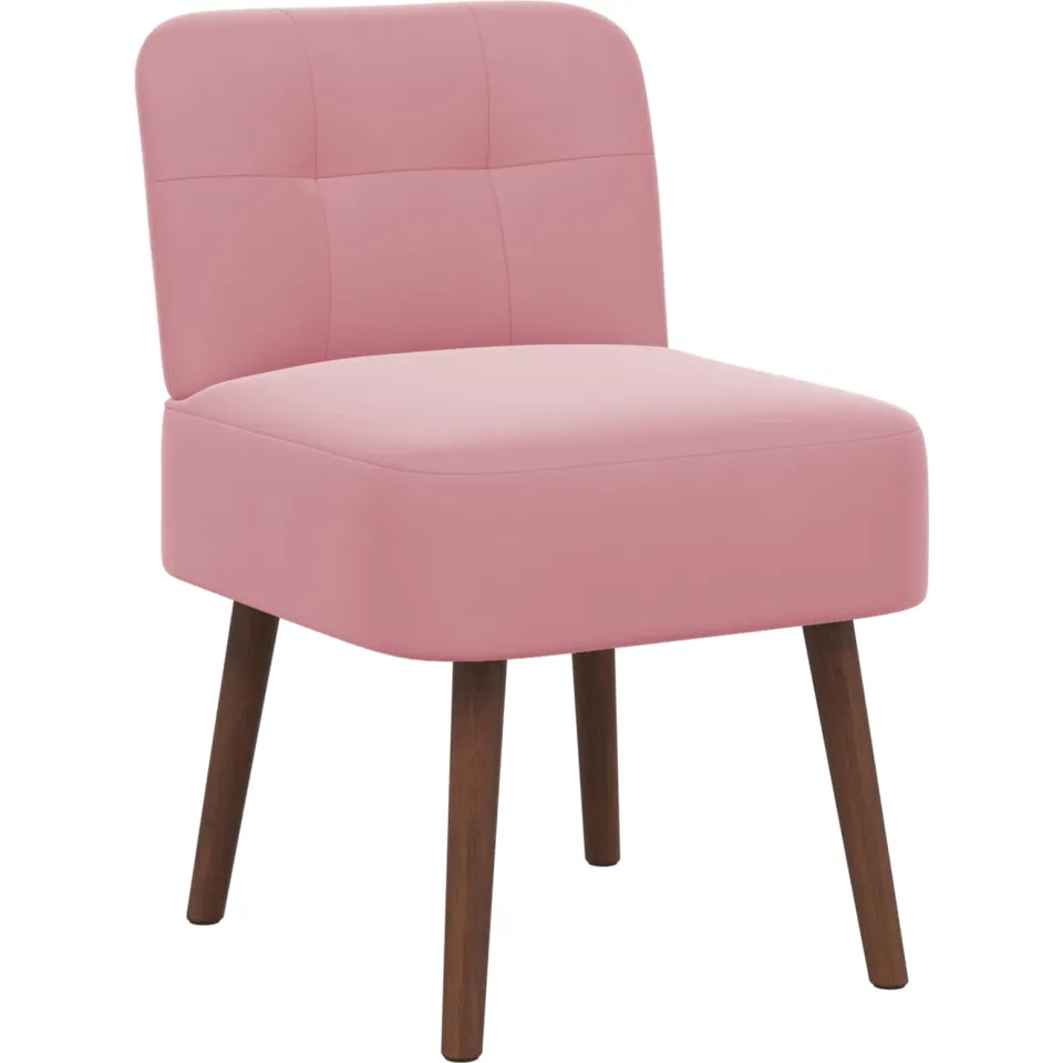 vidaXL Slipper Stoel Roze fluweel