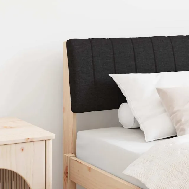 vidaXL Gestoffeerd hoofdbord Zwart 75 cm Massief grenenhout Bruin
