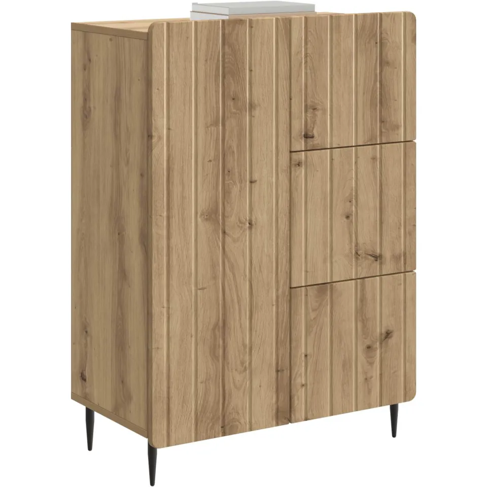 vidaXL Dressoir Artisanaal eiken 66 x 34,5 x 92 cm Bewerkt hout Bruin