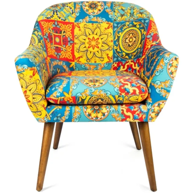 Excelsa Fauteuil Excelsa Trinacria 70,5x65x83 cm Hout En Polyester Veelkleurig