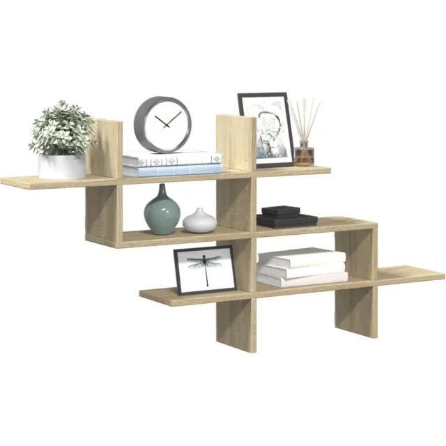 vidaXL Wandschap 124,5x18x60,5 cm bewerkt hout sonoma eikenkleurig Bruin
