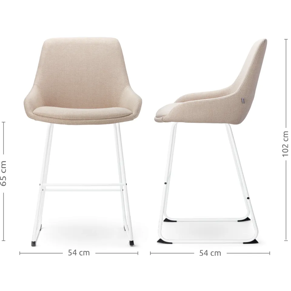 Nolon Nino-Isa barkruk beige - wit onderstel - 65 cm, foto 3
