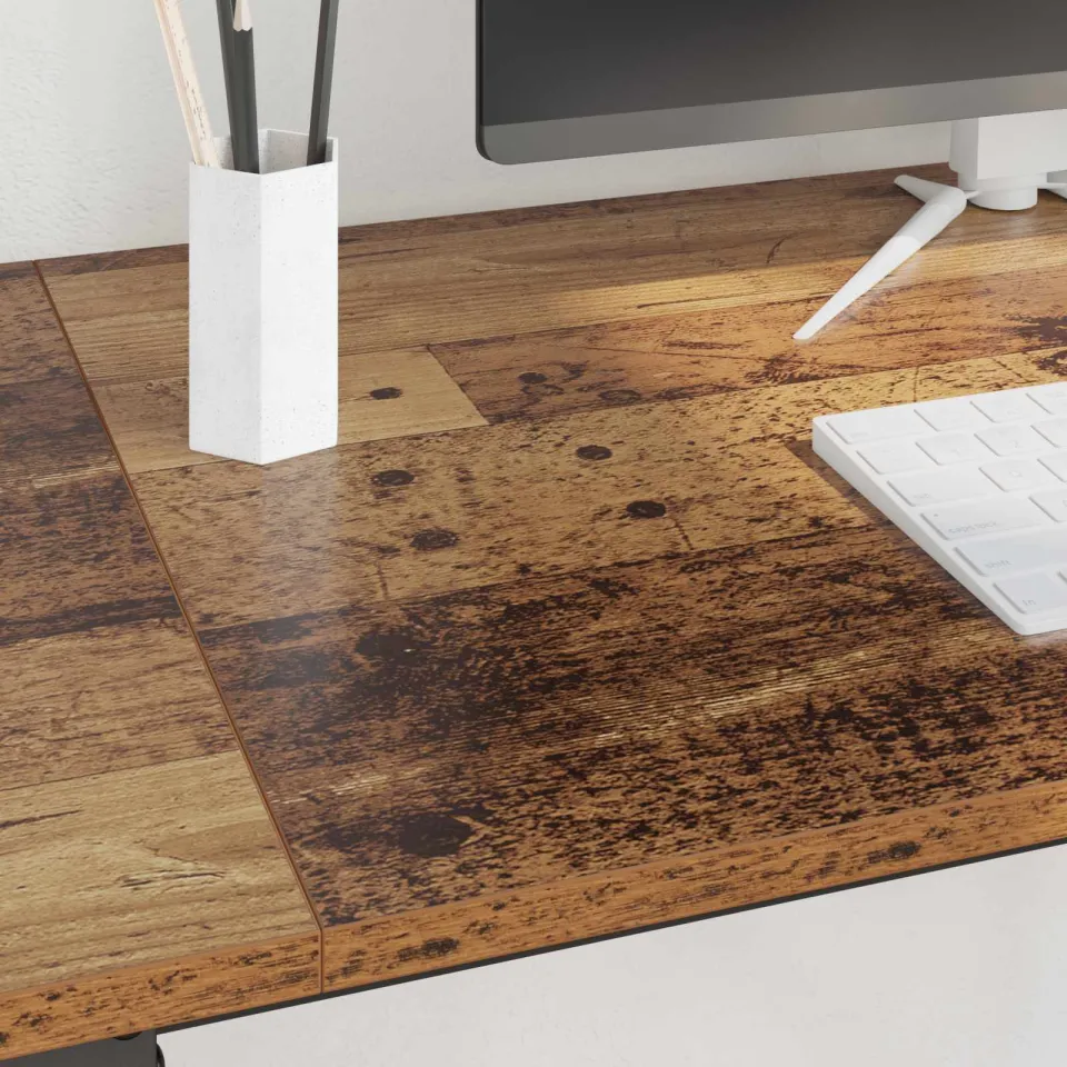 vidaXL Bureau Oud Hout 120 x 50 x 75 cm Bewerkt hout bruin, foto 4