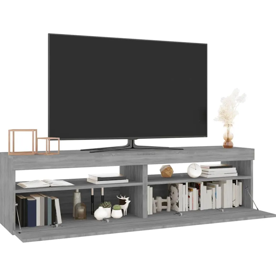 vidaXL Tv-meubelen met LED-verlichting 2 st 75x35x40 cm grijs sonoma