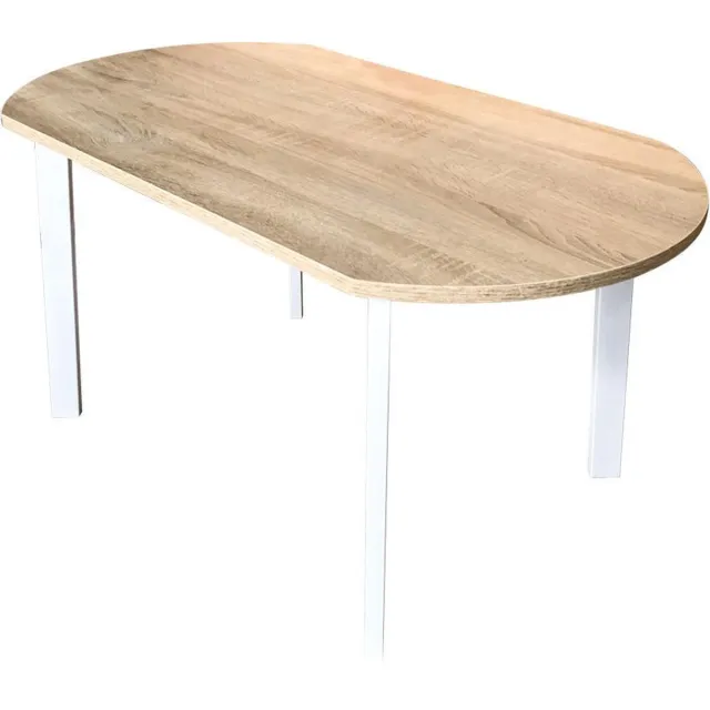 VDD Industrial Vintage Design Salontafel - metaal hout - 90 x 50 cm - wit lichtbruin Wit - lichtbruin