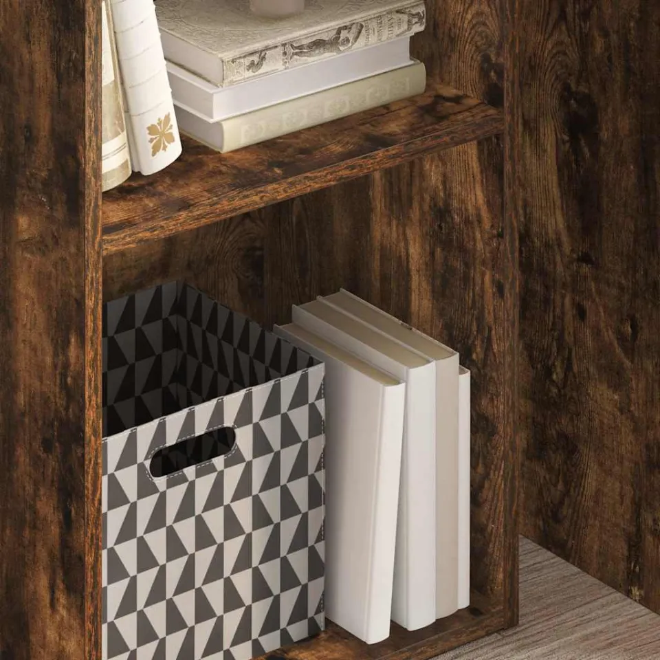 vidaXL Boekenkast 40x30x77 cm bewerkt hout gerookt eikenkleurig, foto 4