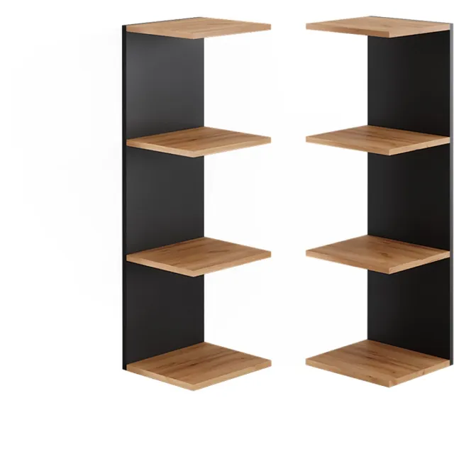 Vicco Paolo Wandplank – 30 x 95 cm Set van 2 Antraciet