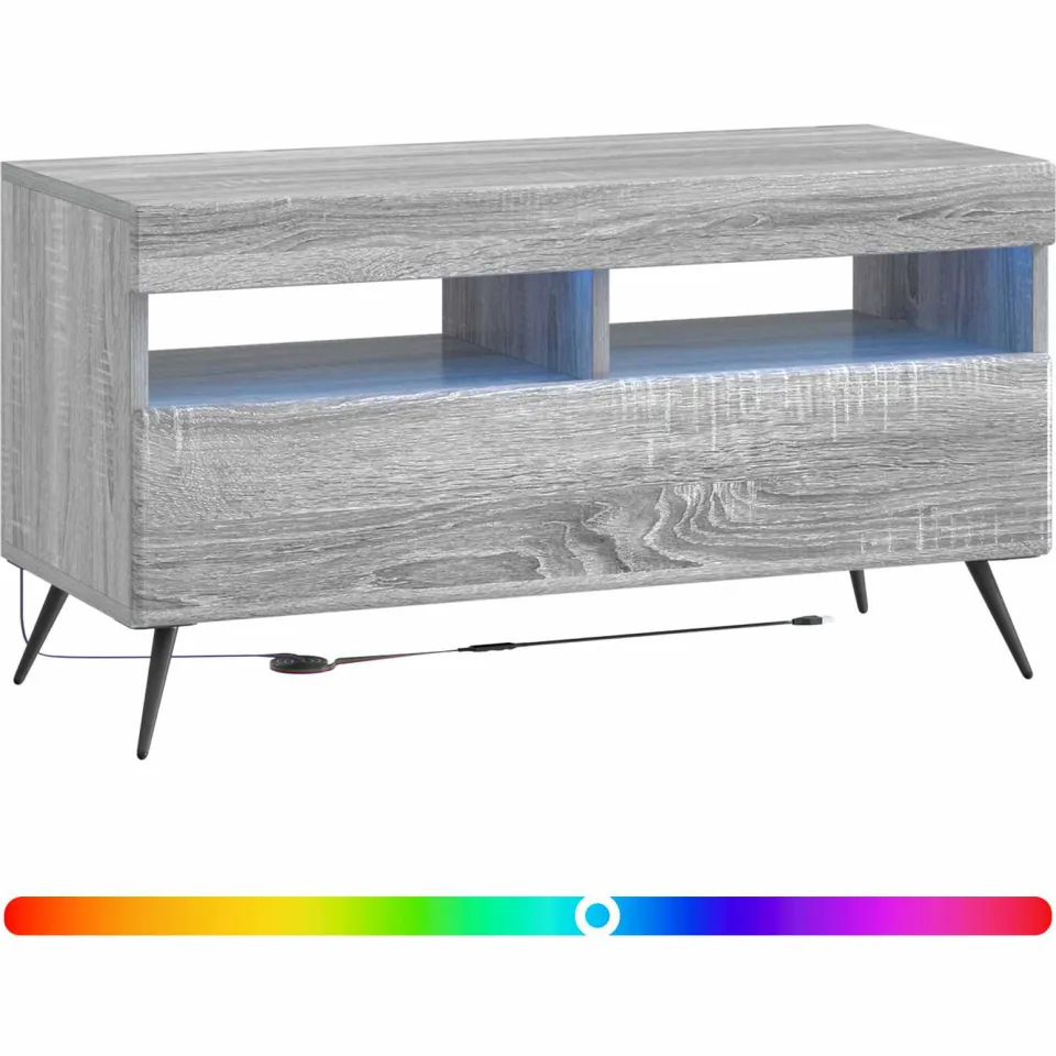 vidaXL LED tv-meubel Grijs Sonoma Bewerkt hout