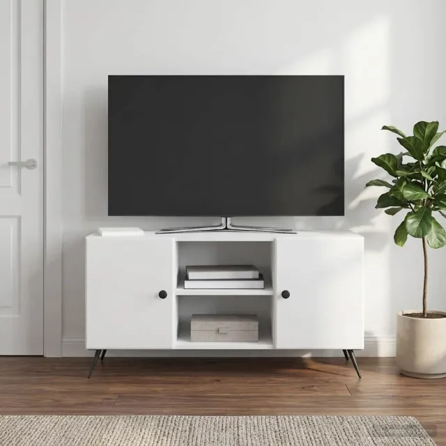 vidaXL TV-kast 102 x 34,5 x 50 cm Hoogglans Wit Bewerkt hout