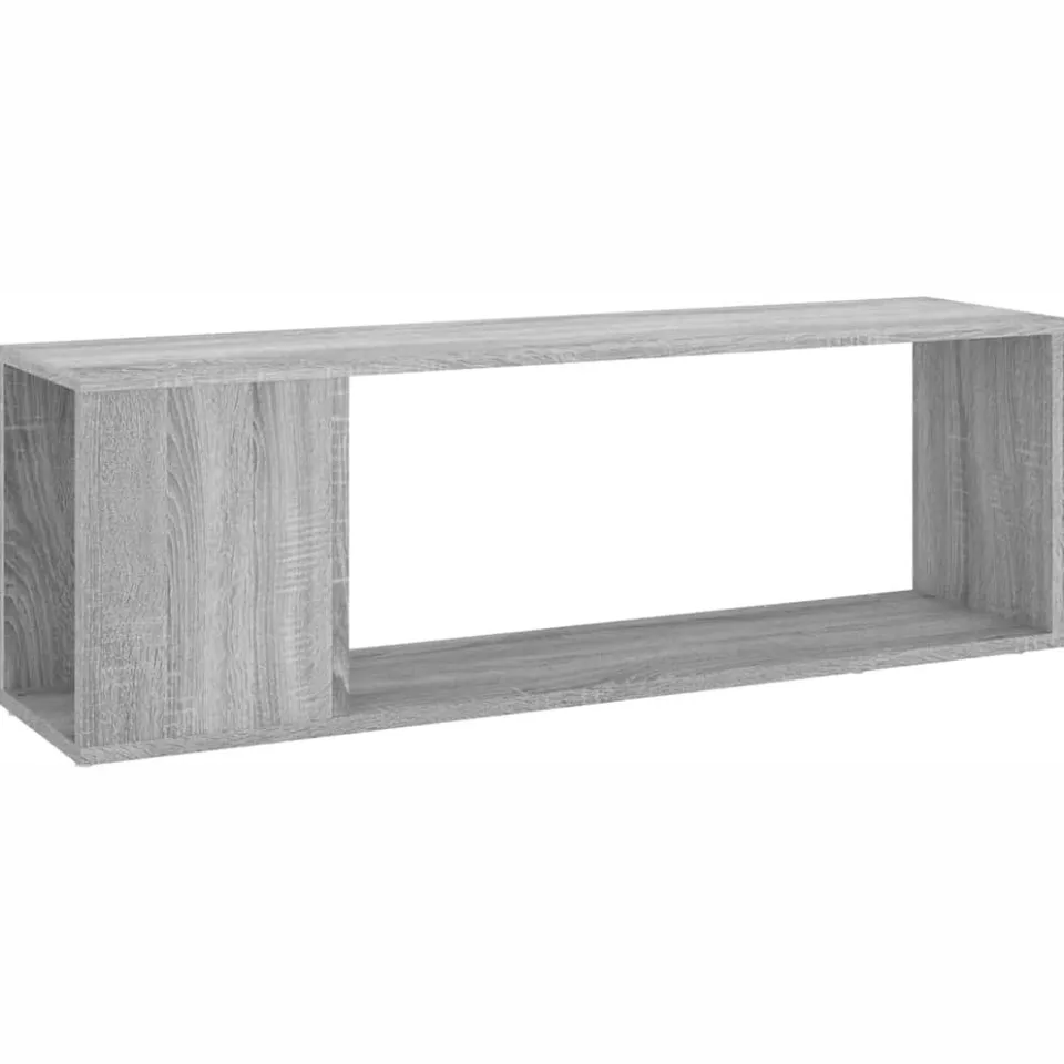 vidaXL Tv-meubel 100x24x32 cm bewerkt hout grijs sonoma eikenkleurig