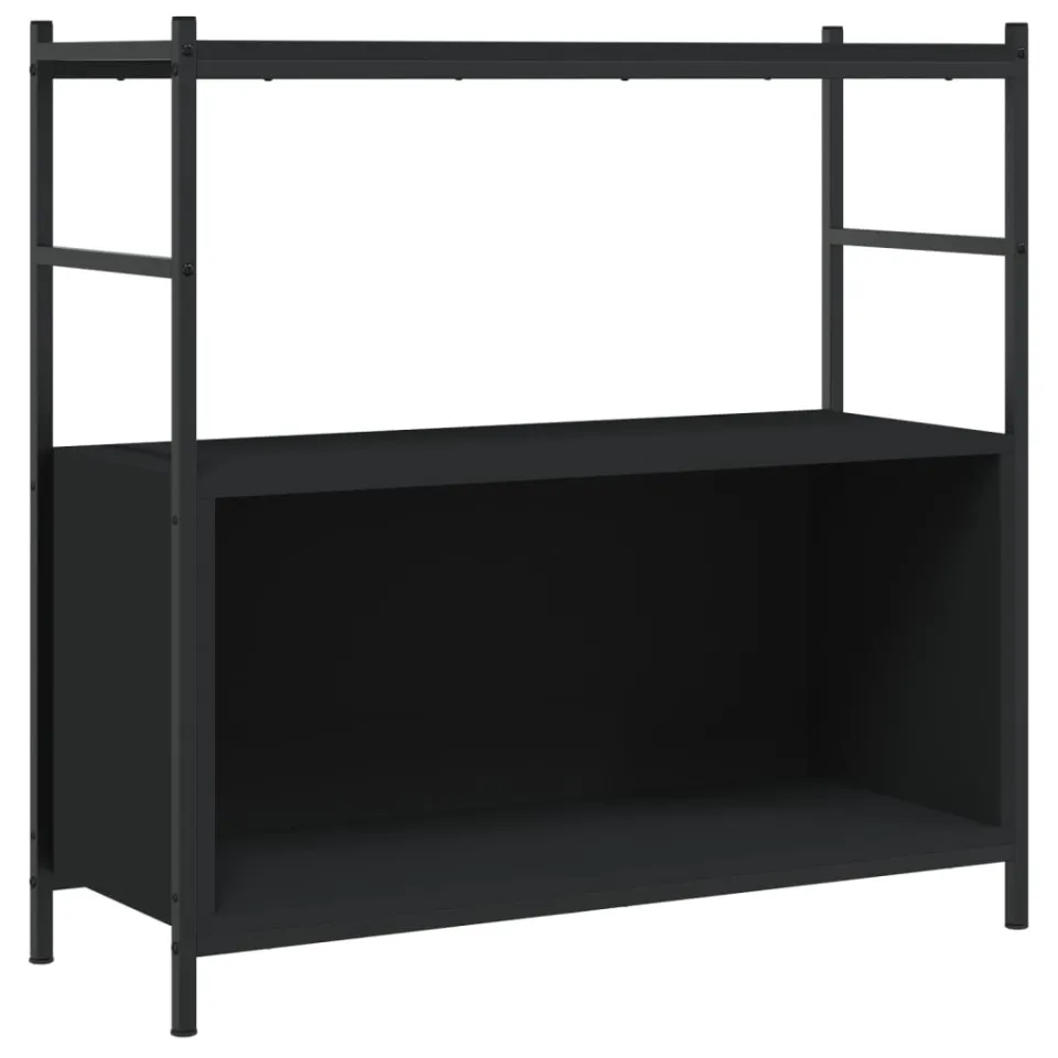vidaXL Boekenrek 80x30x78,5 cm bewerkt hout en ijzer zwart, foto 3