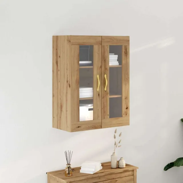 vidaXL Wandkast Artisan Eiken 69,5 x 34 x 90 cm Bewerkt hout Bruin