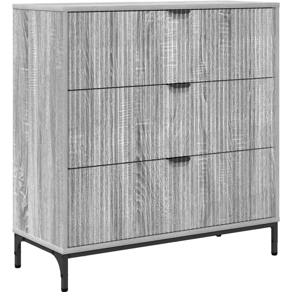 vidaXL Dressoir Grijs Sonoma 79,5 x 33 x 82 cm Bewerkt hout, foto 3